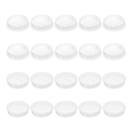 sourcing map 30Pcs 50mm/1.97" Circular Soffit Air Vents, Plastic Soffit Vent Cover, Round Mesh Hole Louver for Bathroom Kitchen Cabinet Wardrobe, White