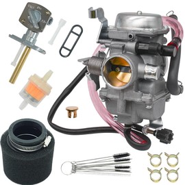 JDLLONG KLF300 Carburetor for Kawasaki KLF 300 BAYOU 300 1986-1995 1996-2005 ATV Carb with Fuel Valve Petcock Switch