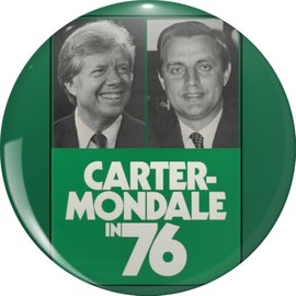 Colorful Vote for Jimmy Carter Walter Mondale in 76 Campaign Poster Sticker Lapel Bin Brooch Badge Pin 0.75"
