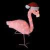 32" Pre-Lit Pink Flamingo with Santa Claus Hat Christmas Outdoor