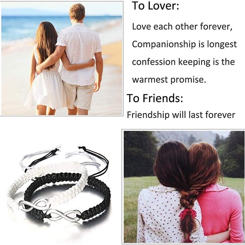 RAMESON 2Pcs Infinity Distance Couple Braided Handcrafted His and Hers