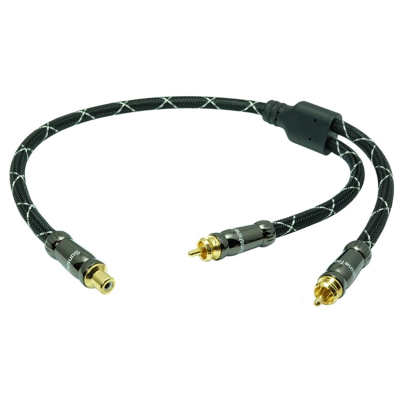 7.5m SunshineTronic Blackline Subwoofer Cable + Subwoofer Y Adapter