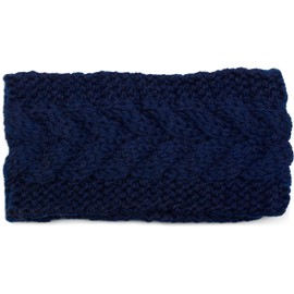 styleBREAKER Women's 04026005 Cable Knit Chunky Knit, Hair Band, Headband - Midnight Blue