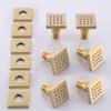 Brushed Gold 6 Pack HOMEDEC 2inch Round Brass Square Massage