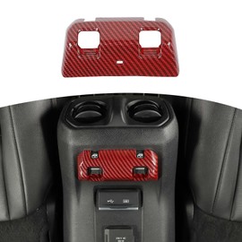 RT-TCZ for Jeep JL Rear Window Switch Panel Trim Cover Fit for Jeep Wrangler JL JLU Gladiator JT 2018 up Red Carbon Fiber Interior Accessories