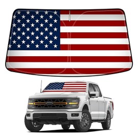 Bestview American Flag Windshield Sunshade for Ford F-150 F150 2021-2025,Custom Fit Foldable Front Window Sunshade Sun Visor Accessories Protector Block UV Rays Heat, Keep Your Car Cooler