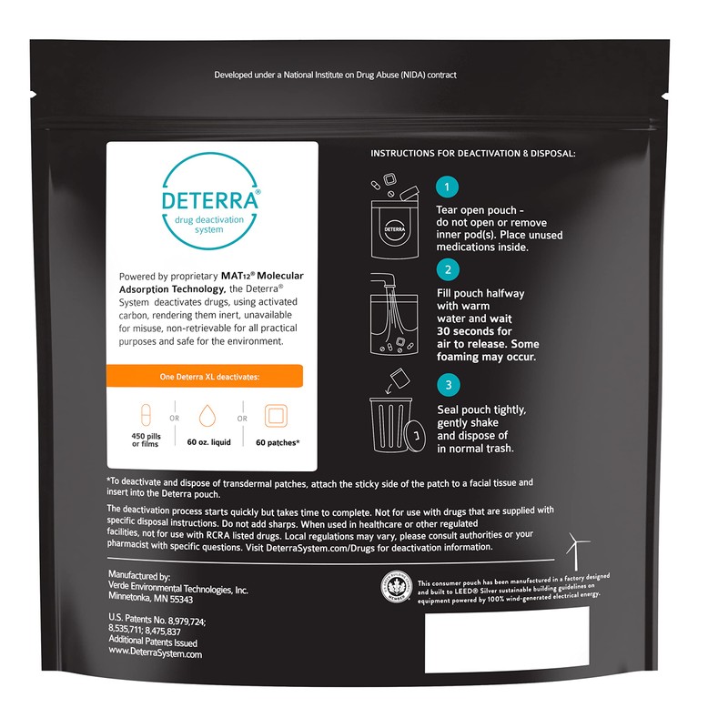 Deterra XL - Drug Deactivation & Disposal System (XL Pouch)