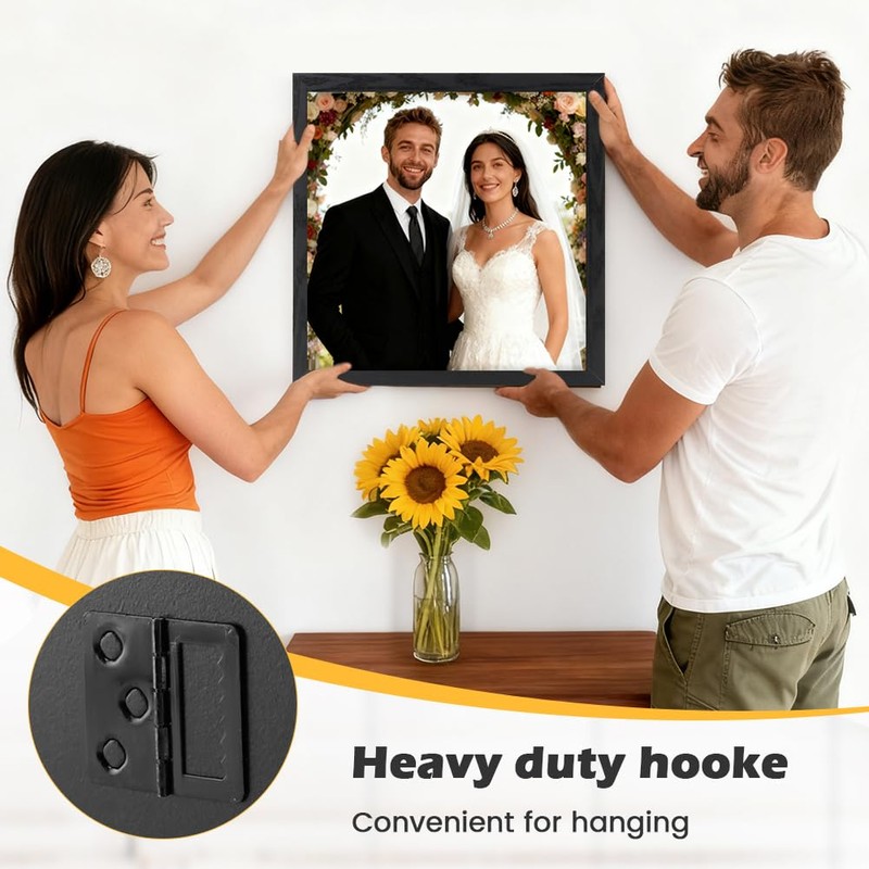 Axrivonte 1 Pack T Shirt Display Frame,13" x 13" Black