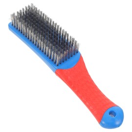 Stainless Steel Wire Brush for Rust Removal, Heavy Duty Wire Brushes for Cleaning, Wire Scratch Brush Soft Bristle Steel Scrubber with Rubber Covered Handle