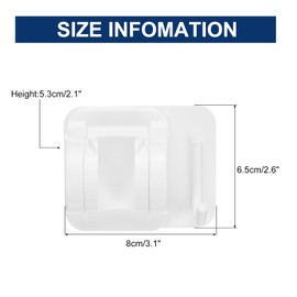 sourcing map 1PCS Handheld Shower Head Holder with Hanger Hook, Strong and Adjustable Shower Wand Holder Wall Mount, Bathroom Waterproof Shower Handle Holder No Drilling (White)