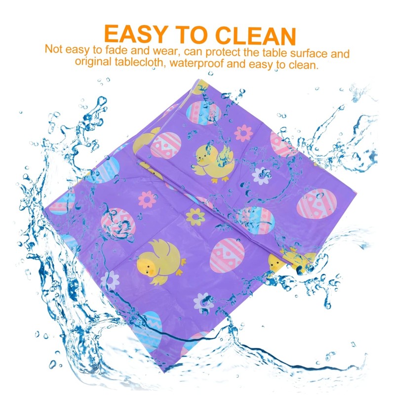 Alipis Easter Egg Tablecloth Set 2pcs Easter Table Cover for