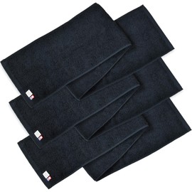 Bloom Imabari Towel-Certified “with” Sports Scarf Towel, Set of 3, 7.9 x 43.3 inches (20 x 110 cm), 100% Cotton, Made in Japan, (Carbon Black)