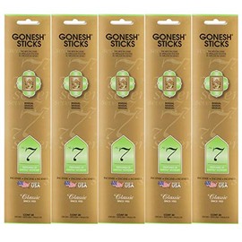 Gonesh Incense Sticks Classic Collection - No. 7 Perfumes of Earthly Wonders 5 Packs (100 Total)