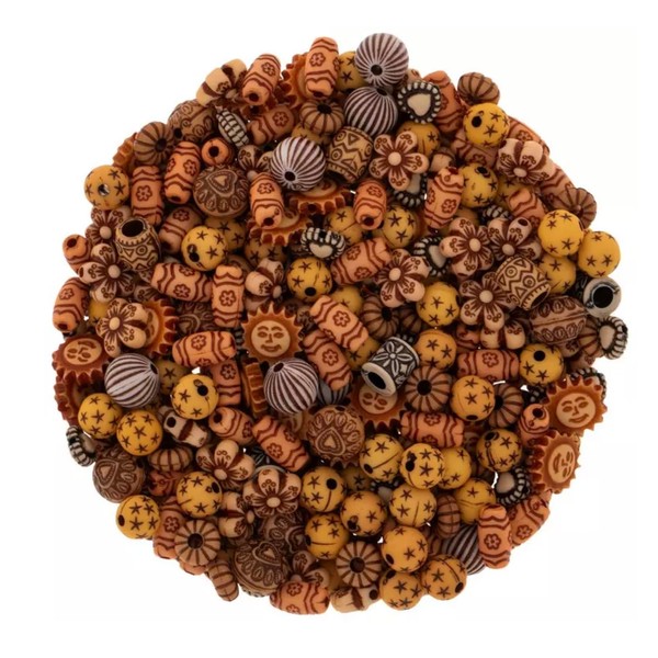 Assorted Small Old World Acrylic Bead Bulk Mix - Suns,
