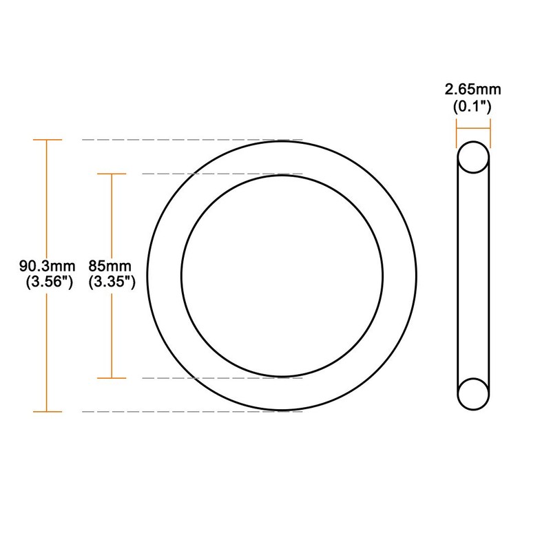 sourcing map Metric Nitrile Rubber O-Rings Seal Rubber Sealing Ring