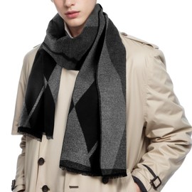 Lamca Mens Scarf - Winter Scarves for Men Warm Soft Long Plaid Tartan Classic Cashmere Feel Scarfs UK