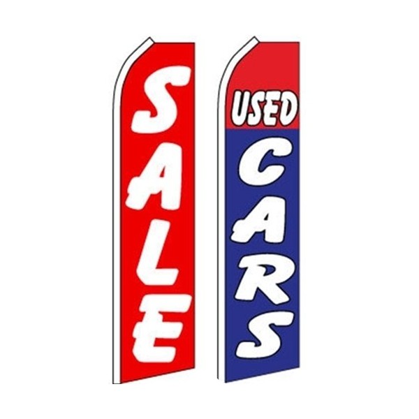 Car Auto Dealer Swooper Flutter Feather Flags 2 pack-SALE (Red)-Used Cars