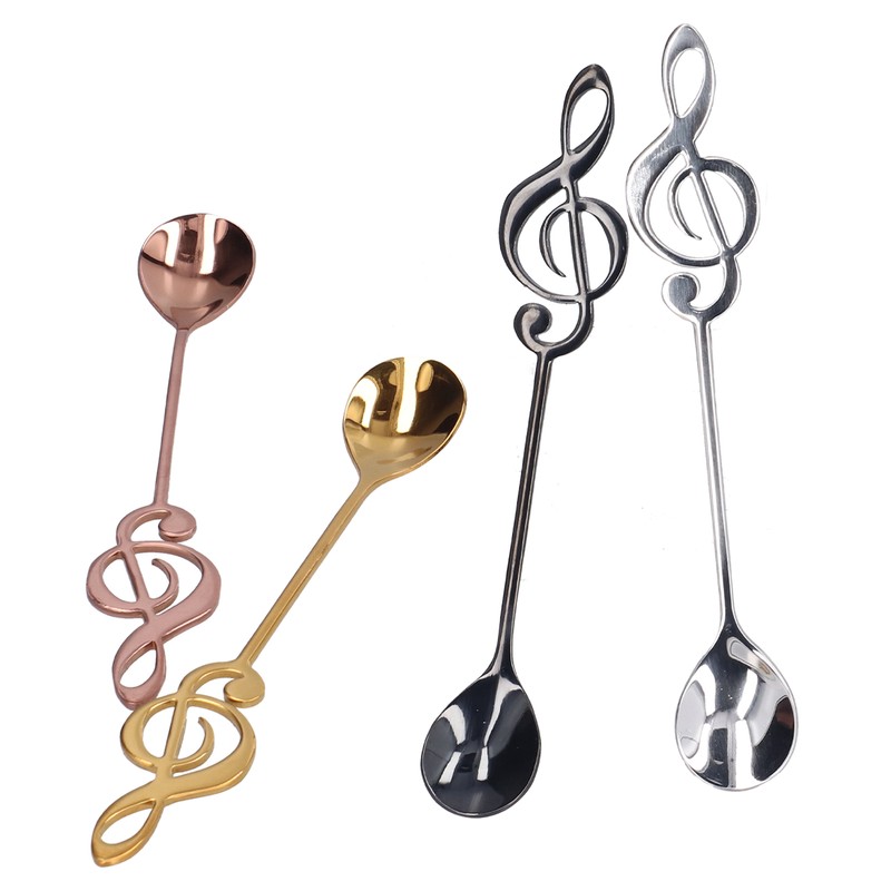 304 Stainless Steel Spoon Innovative Musical Notes Stirring Spoon for