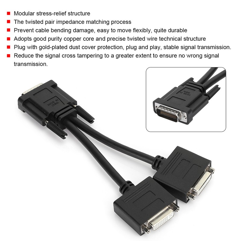 Conversion Line DMS 59PIN to DVI 24+5 Female Dual Adapter