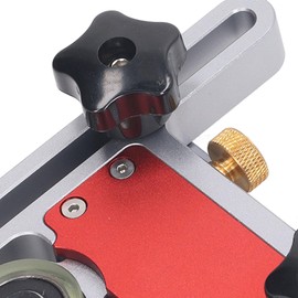 Dual Bearing Roller Universal Adjustable Multi Purpose Aluminum Alloy Movable 5mm Stroke Adjustable Pressure Table Saw Feeding Guide Roller for Woodworking