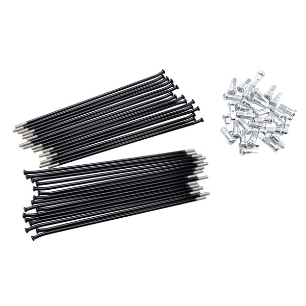 Tusk Motorcycle Spoke Kit - Rear 18" Black Spoke/Silver Nipple