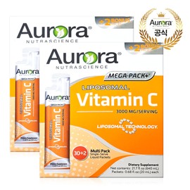 Aurora Liposomal Mega Pack Plus Vitamin C 3000mg 32 packets liposome, 20ml, 64 pcs / 오로라 리포조말 메가팩플러스 비타민C 3000mg 32포 리포좀, 20ml, 64개