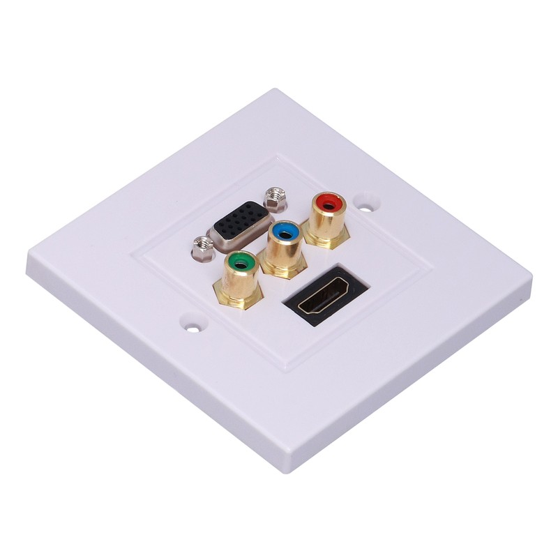 VGA+High Definition Multimedia Interface 3RCA Wall Plate Panel Socket for