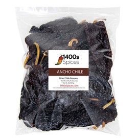 2lb Ancho Chili Dried Peppers Bulk, Food Service by 1400s Spices