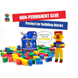 Le Glue Temporary Glue – Non-Permanent Adhesive for Plastic Building Blocks, No More Messy Break-Ups – Safe, Non-Toxic Formula – As Seen on Shark Tank, Created for Kids, by a Kid