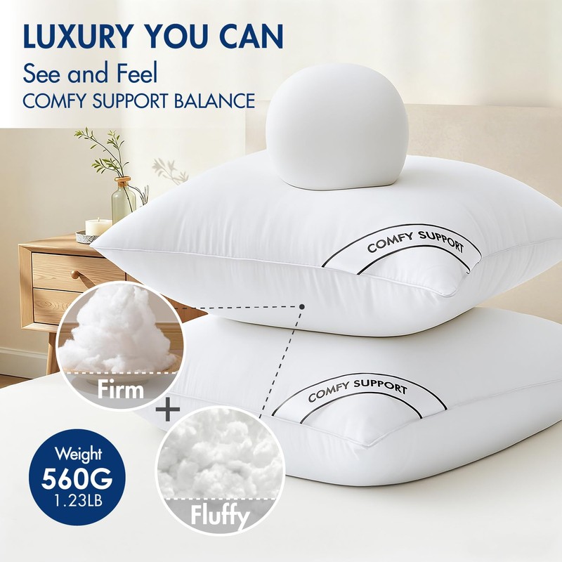 MIULEE 18x18 Pillows Inserts Pack of 4, Down Alternative Virgin