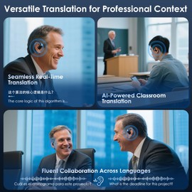 Translation Earbuds Real Rime AI: Olycism AI Translator Earbuds with 150 Languages 3 in 1 Translation Headphones Long Battery Life Bluetooth 5.4, iOS Android for Travel Business Study