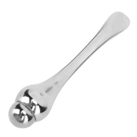 Brrnoo Metal Eye Cream Applicator Roller Wand Stick, Double Head Massager Tool for Massage, Silver Eye Cream Applicator for Skin Care