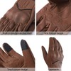 Harssidanzar Mens Full Finger Goatskin Leather Touchscreen Motorcycle Gloves GM028A,Saddle,Size
