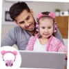 Gadpiparty Children's Headphones Furry Ball Ears Shiny Rhinestone Headset Over