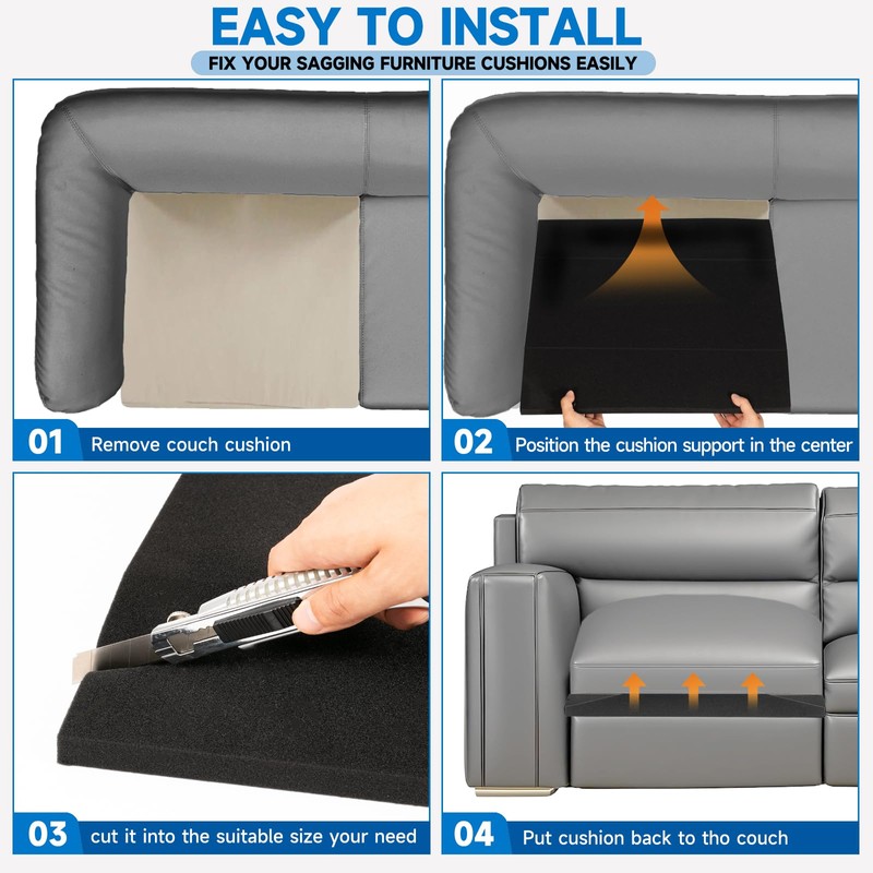 soptreedx Sofa Cushion Support for Sagging Couch – Trapezoid 40D