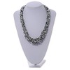 Avalaya Black/White Glass Bead Chunky Necklace/ 60cm Long