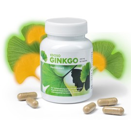 Ginkgo 240 mg | Ginkgo High Dose EDOSO | 60 Tablets | 50:1 Vegetable Extract Concentrate | For Forgetfulness in Old Age or Light Dementia