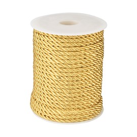 32.8 Yards Gold Polyester Twisted Trim Cord Rope 5mm Twisted Decorative Cord Trim Thread String for Upholstery Curtain Tieback Honor Cord Home Decoration