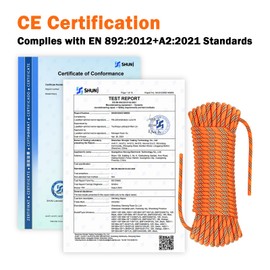 AOLEBA 8.5mm Static Climbing Rope, Outdoor Rock Climbing Ropes, Heavy Duty Rappelling Rope for Fire Rescue, Escape, 10M(32Ft) 20M(64Ft) 30M(96Ft) Ice Climbing Equipment & Parachute Accessories