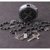 HanlinCC 6mm Hematite Stone Black Beads Catholic Saint Benedict Rosary