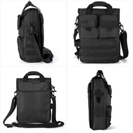 AlcyoneusD Tactical Laptop Briefcase Military Messenger Bag Shoulder Bag Handbag (17 inch, Black)