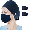 Meichoon Scrub Cap 2PCS Adjustable Surgical Cap with Button Elasticated