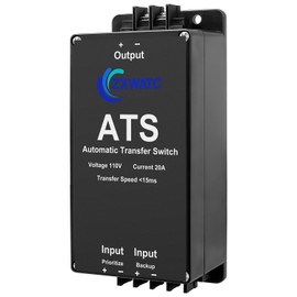 AC 110V 20A Dual Power Automatic Tranfer Switch, Main and Backup Power Conversion with IoT Switch Control, Two Ways 0.015S High Speed Tranfer, ATS Auto and Maual Transfer