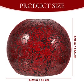 SHERCHPRY Round Sphere Glass Globes for Light Fixtures Replacement Bubble Glass Shade for Farmhouse Pendant Light Chandelier Wall Sconce - Red