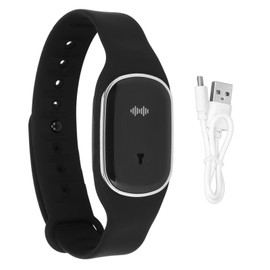 Ultrasonic Mosquito Repellent Bracelet USB Rechargeable Electric Mosquito Repeller Wristband for Adults Children Black