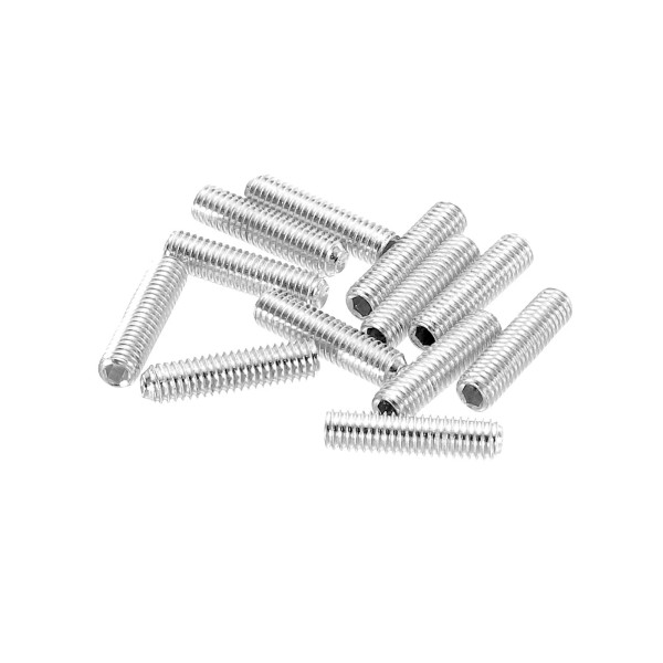 Meccanixity 12pcs Guitar Bridge Saddle Height Screws M3x12 Silver for