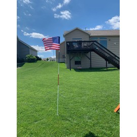 Regulation flagstick, cup & pin flag to use in your backyard or other open space for practice. Use the same products as used by golf courses all over the world and on tour. (USA)