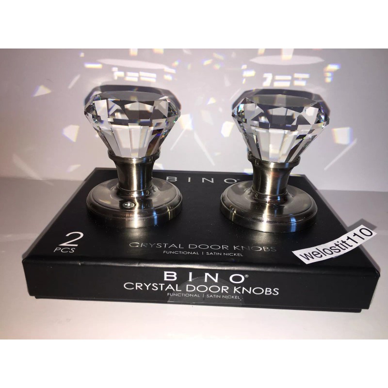 BINO Crystal Mirrored PRISM TOP DIAMOND RING Glass Door Knobs.