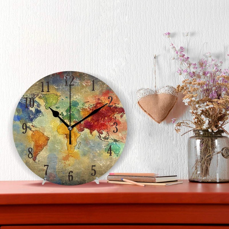 Senya - Reloj de pared con diseño de mapa de