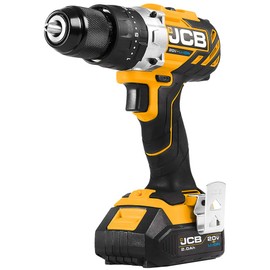 JCB Tools - JCB 20V Cordless Brushless Hammer Drill Driver Power Tool - Variable Speed - No Battery - For Home Improvement, Concrete and Masonry Drilling, Screw Driving, Drill or Hex Bits - Bare Unit (JCB-20BLCD-B)